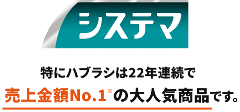 特にハブラシは22年連続で売上金額No.1※の大人気商品です。